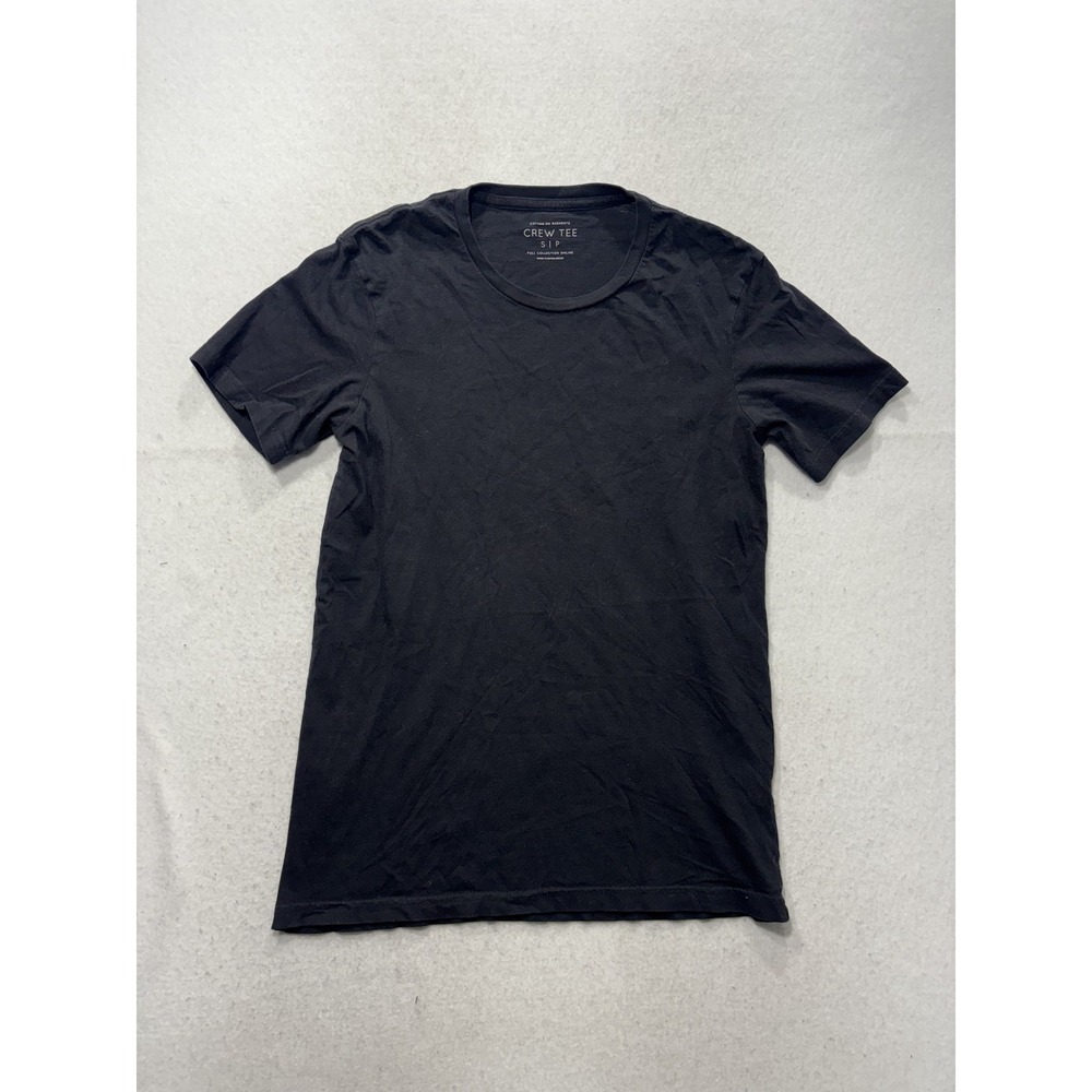 Cotton On Shirt Mens Small Black Crew Neck Short Sleeve Basic Tee Tagless Casual